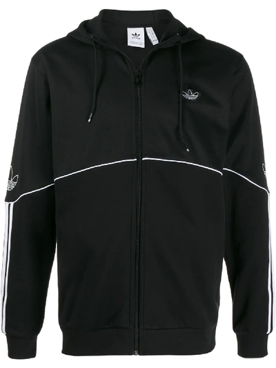 Shop Adidas Originals Hooded Track Jacket In Black