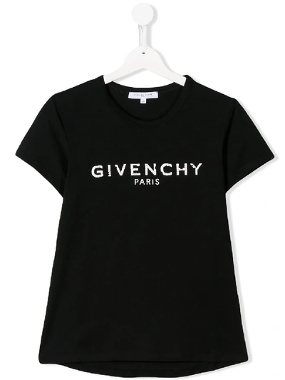 Shop Givenchy Teen Short Sleeve Logo T-shirt In Black