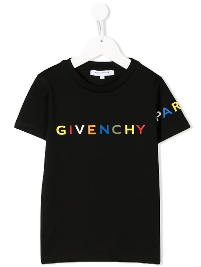 Shop Givenchy Short Sleeve Logo T-shirt In Black