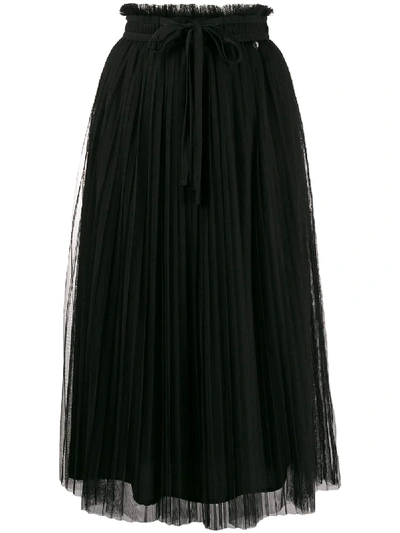 Shop Twinset Pleated Skirt In Black