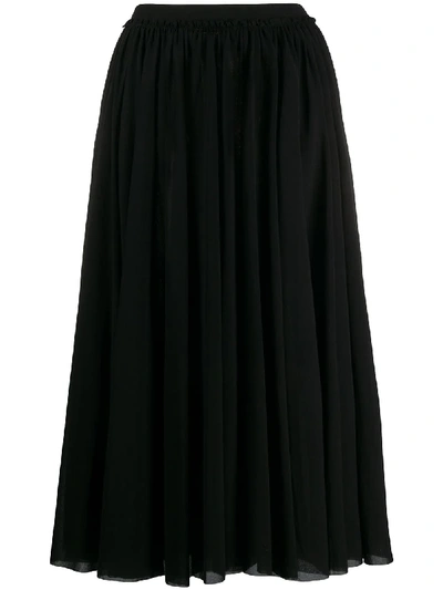 Shop Jil Sander Pleated Maxi Skirt In Black