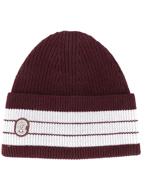 contrast stripe beanie