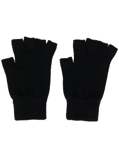 Shop Pringle Of Scotland Fingerless Cashmere Gloves In Black