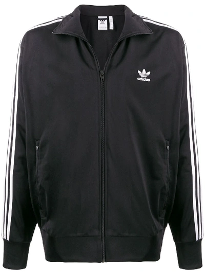 Shop Adidas Originals Branded Bomber Jacket In Black