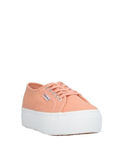Shop Superga Woman Sneakers Salmon Pink Size 9 Textile Fibers
