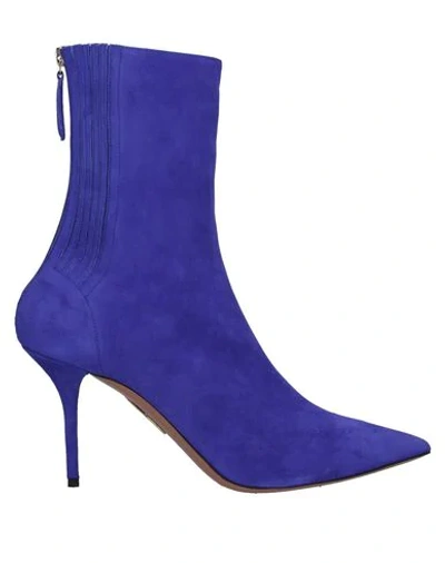 Shop Aquazzura Ankle Boots In Purple