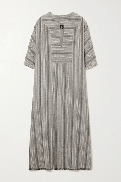 Su Paris Lia Striped Cotton-gauze Kaftan In Grey | ModeSens