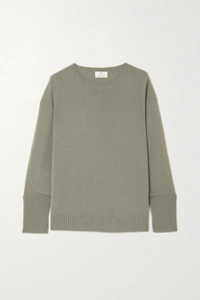 Shop Allude Cashmere Sweater In Green