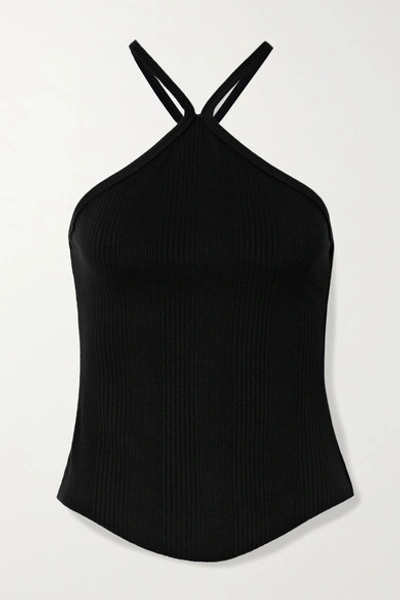 Shop The Range Division Ribbed Stretch-jersey Tank In Black