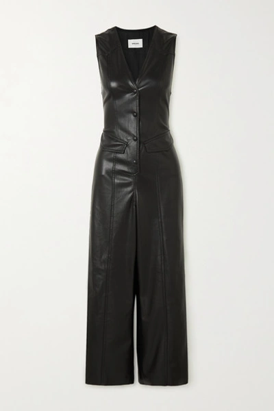 Shop Nanushka Freya Vegan Leather Jumpsuit In Black