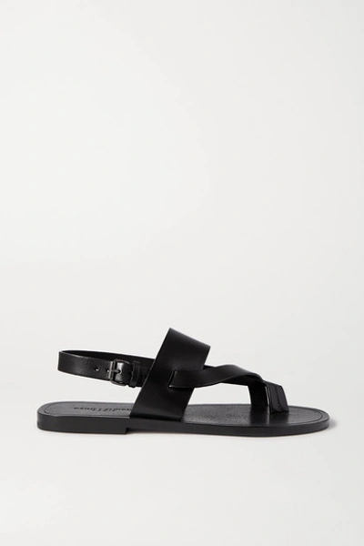 Shop Saint Laurent Culver Nu Pieds Leather Sandals In Black