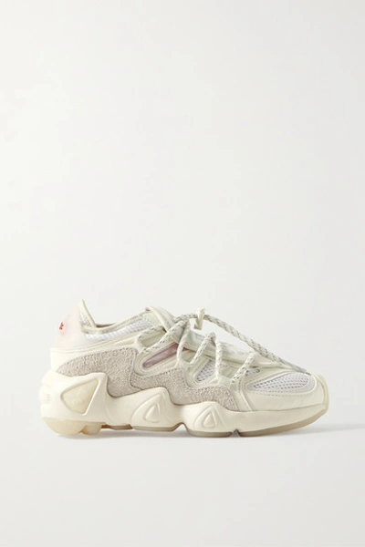 Adidas Originals 032c Salvation Leather, Suede, Mesh And Neoprene Sneakers  In White | ModeSens