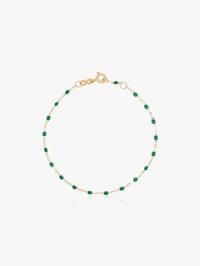 Shop Gigi Clozeau 18k Yellow Gold Beaded Bracelet In 35 Green