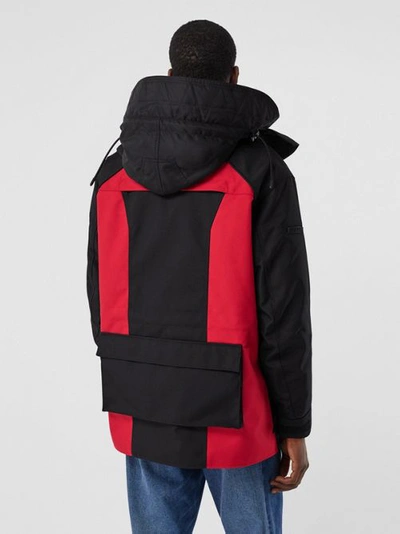 Shop Burberry Colour Block Nylon Jacket With Detachable Puffer In Black