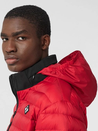 Shop Burberry Colour Block Nylon Jacket With Detachable Puffer In Black