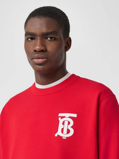 Shop Burberry Monogram Motif Cotton Sweatshirt In Bright Red