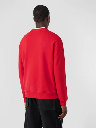 Shop Burberry Monogram Motif Cotton Sweatshirt In Bright Red