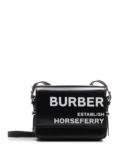 NWT BURBERRY Large Grace Shoulder Bag Black Coated Canvas