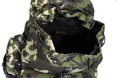 Shop Miu Miu Cordura Camouflage Drawstring Backpack In Multi