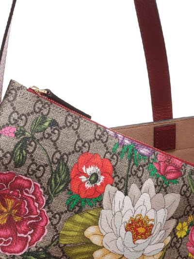 Shop Gucci Ophidia Gg Flora Medium Tote Bag In Multi