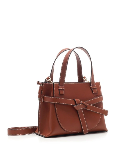 Shop Loewe Gate Top Handle Bag In Brown