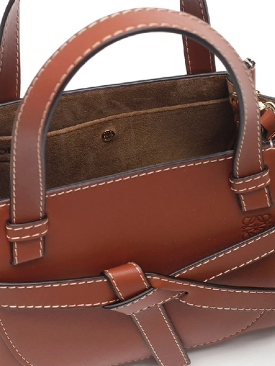 Shop Loewe Gate Top Handle Bag In Brown