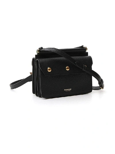 Shop Burberry Mini Title Bag In Black