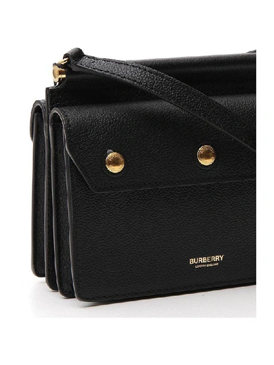 Shop Burberry Mini Title Bag In Black