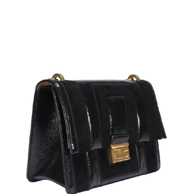 Shop Fendi Small Kan U Quilted Chain Shoulder Bag In Black