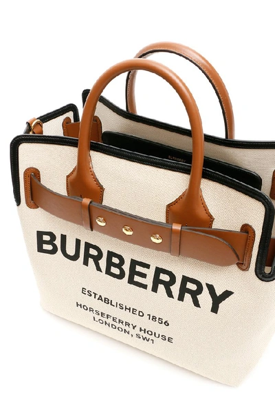 BURBERRY Horse Rainbow Baby Belt Printed Leather Tote Bag Camel