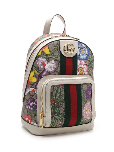 Shop Gucci Ophidia Gg Flora Small Backpack In Multi