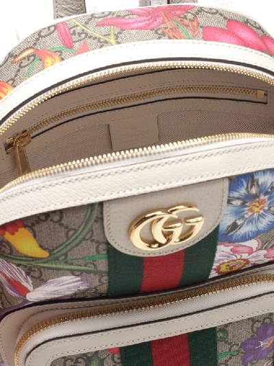 Shop Gucci Ophidia Gg Flora Small Backpack In Multi