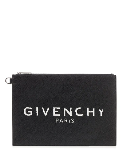 Shop Givenchy Logo Clutch Bag In Black