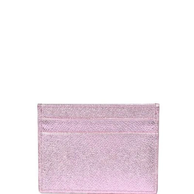 Shop Dolce & Gabbana Metallic Cardholder In Pink