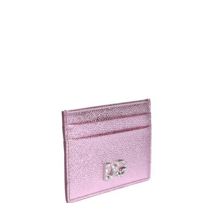 Shop Dolce & Gabbana Metallic Cardholder In Pink