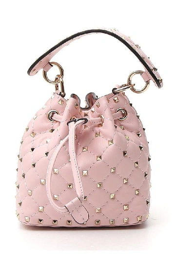 Shop Valentino Garavani Rockstud Bucket Bag In Pink