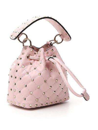 Shop Valentino Garavani Rockstud Bucket Bag In Pink