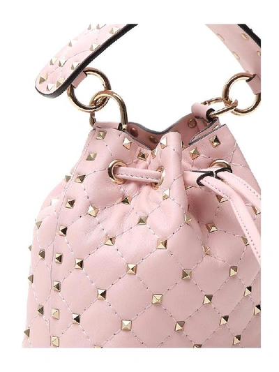 Shop Valentino Garavani Rockstud Bucket Bag In Pink