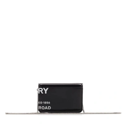 Shop Burberry Horseferry Printed Chain Cardholder In Black