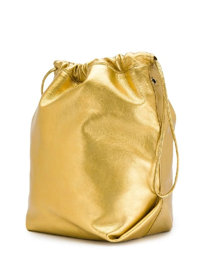 Shop Saint Laurent Teddy Bucket Bag In Gold