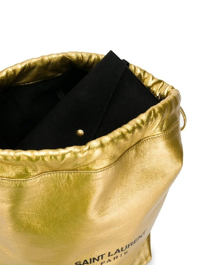 Shop Saint Laurent Teddy Bucket Bag In Gold