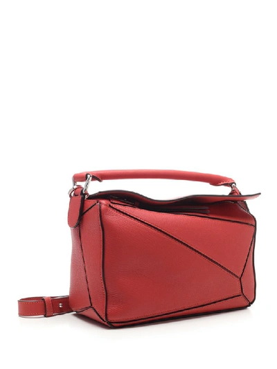 Shop Loewe Puzzle Small Shoulder Bag In Red