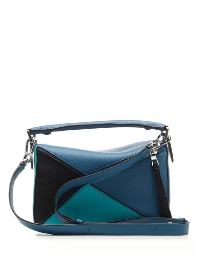 Shop Loewe Puzzle Small Shoulder Bag In Blue