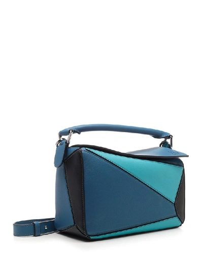 Shop Loewe Puzzle Small Shoulder Bag In Blue