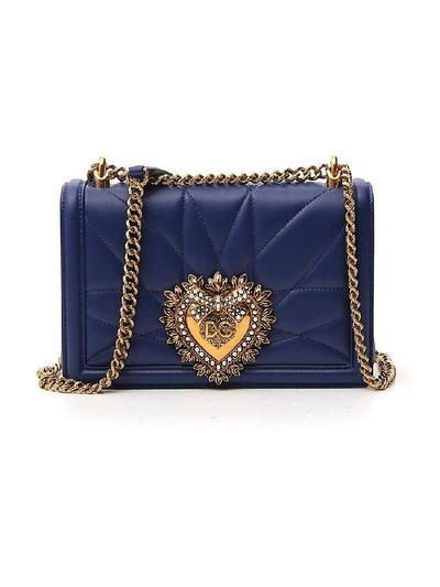 Shop Dolce & Gabbana Devotion Shoulder Bag In Blue