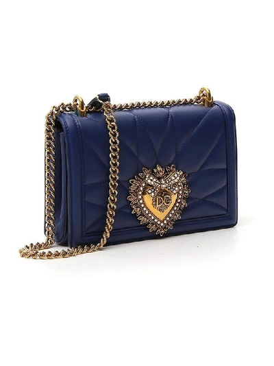 Shop Dolce & Gabbana Devotion Shoulder Bag In Blue