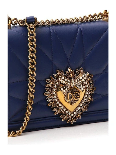 Shop Dolce & Gabbana Devotion Shoulder Bag In Blue