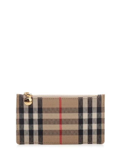 Shop Burberry Zipped Vintage Check Cardholder In Multi