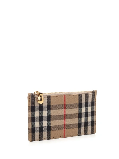 Shop Burberry Zipped Vintage Check Cardholder In Multi