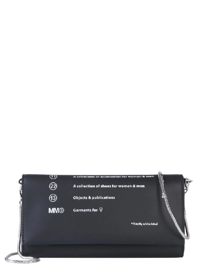 Shop Mm6 Maison Margiela Motif Printed Fold In Black